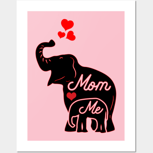 Elephant Mom and Me. For Mom, Mummy, Mum or Mother Posters and Art